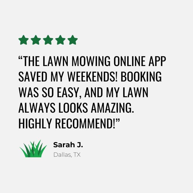 amazing looking lawn testimonial from Dallas TX